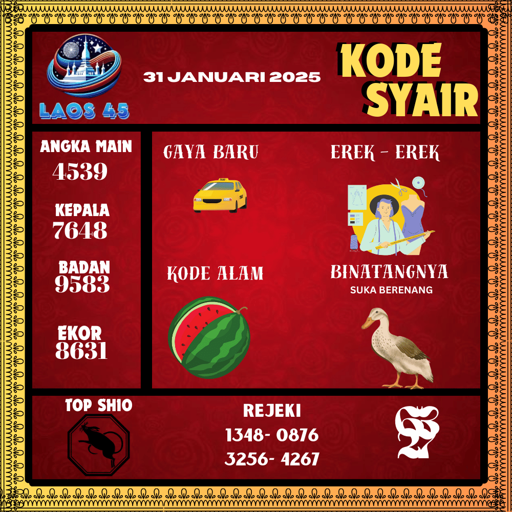 Kode Syair Laos45 Pools - Januari Pools
