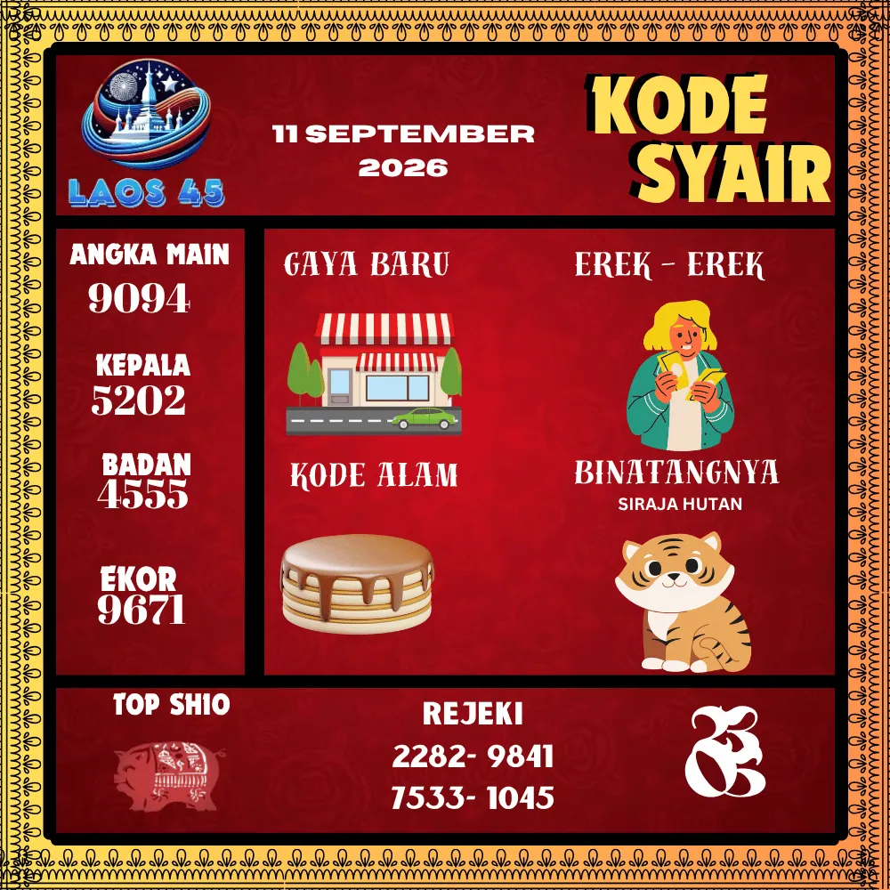 Kode Syair Laos45  Pools - September 2026