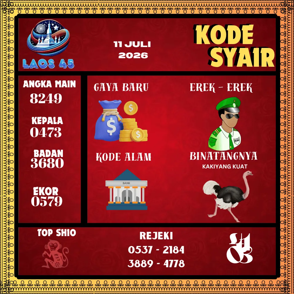 Kode Syair Laos45  Pools - Juli 2026