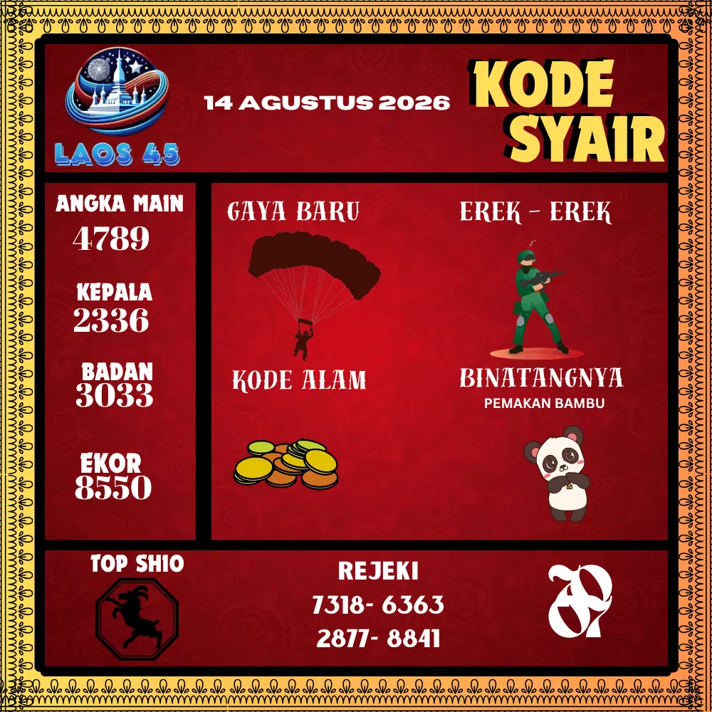 Kode Syair Laos45  Pools - Agustus 2026