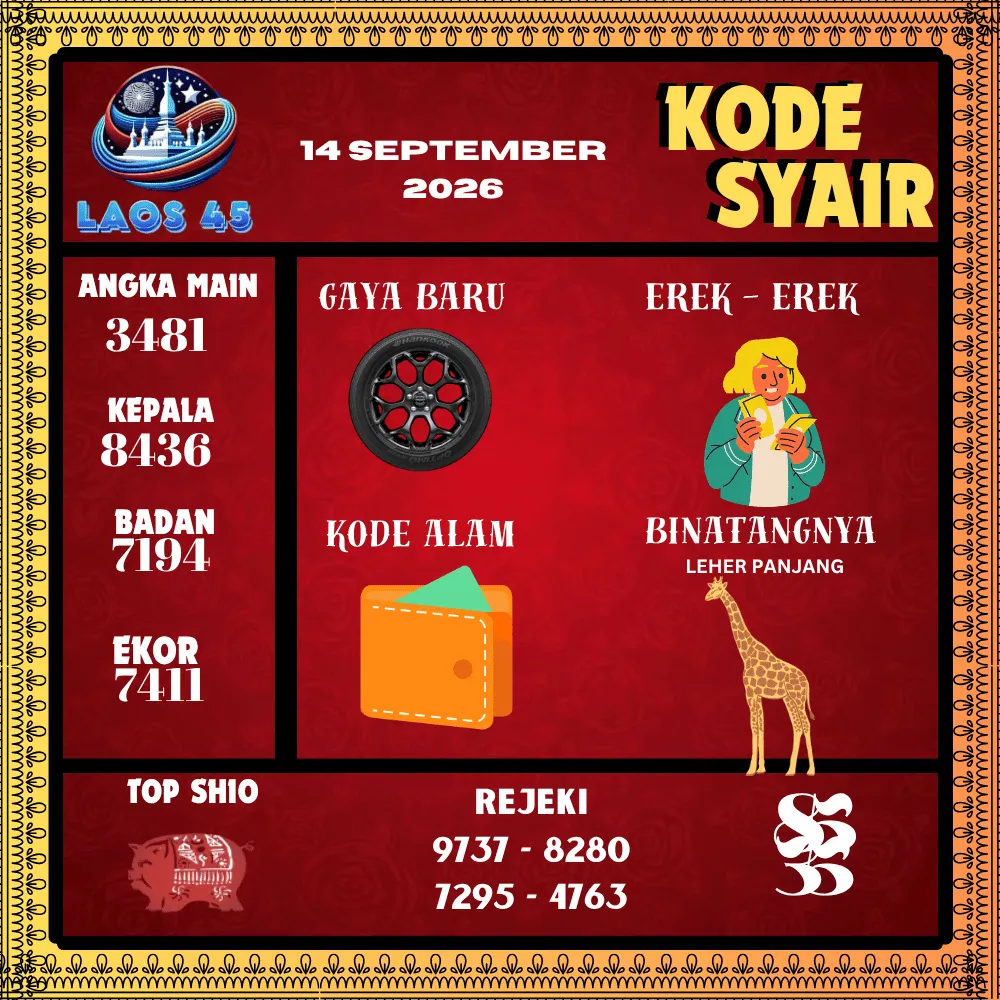 Kode Syair Laos45 Pools - September 2026