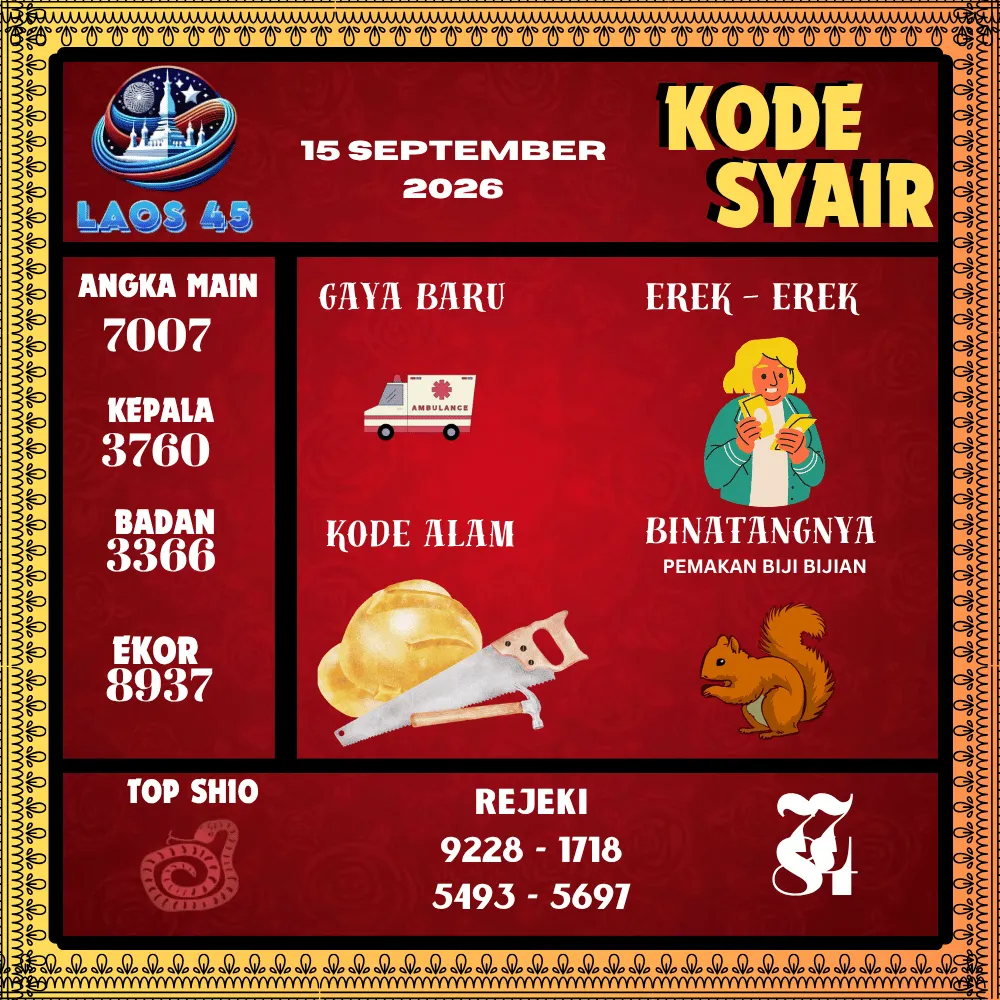 Kode Syair Laos45  Pools - September 2026