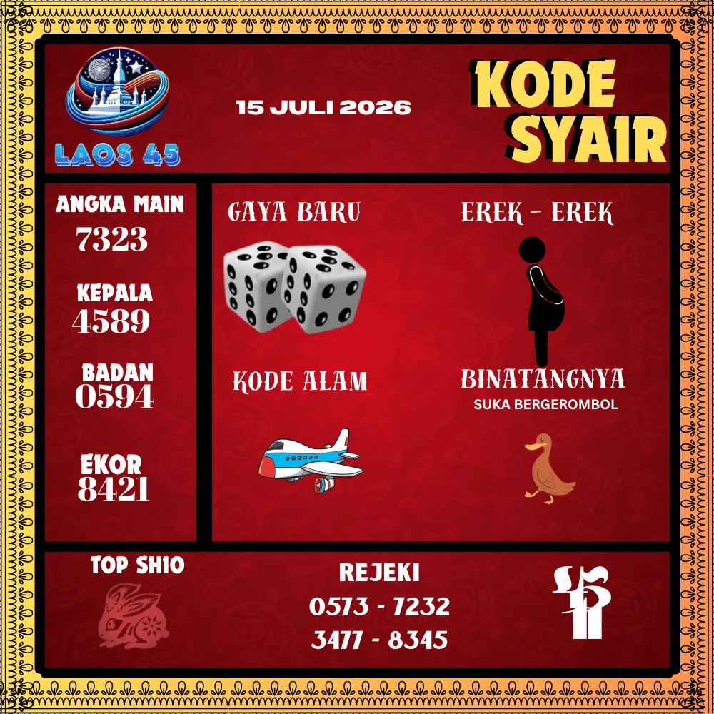 Kode Syair Laos45  Pools - Juli 2026
