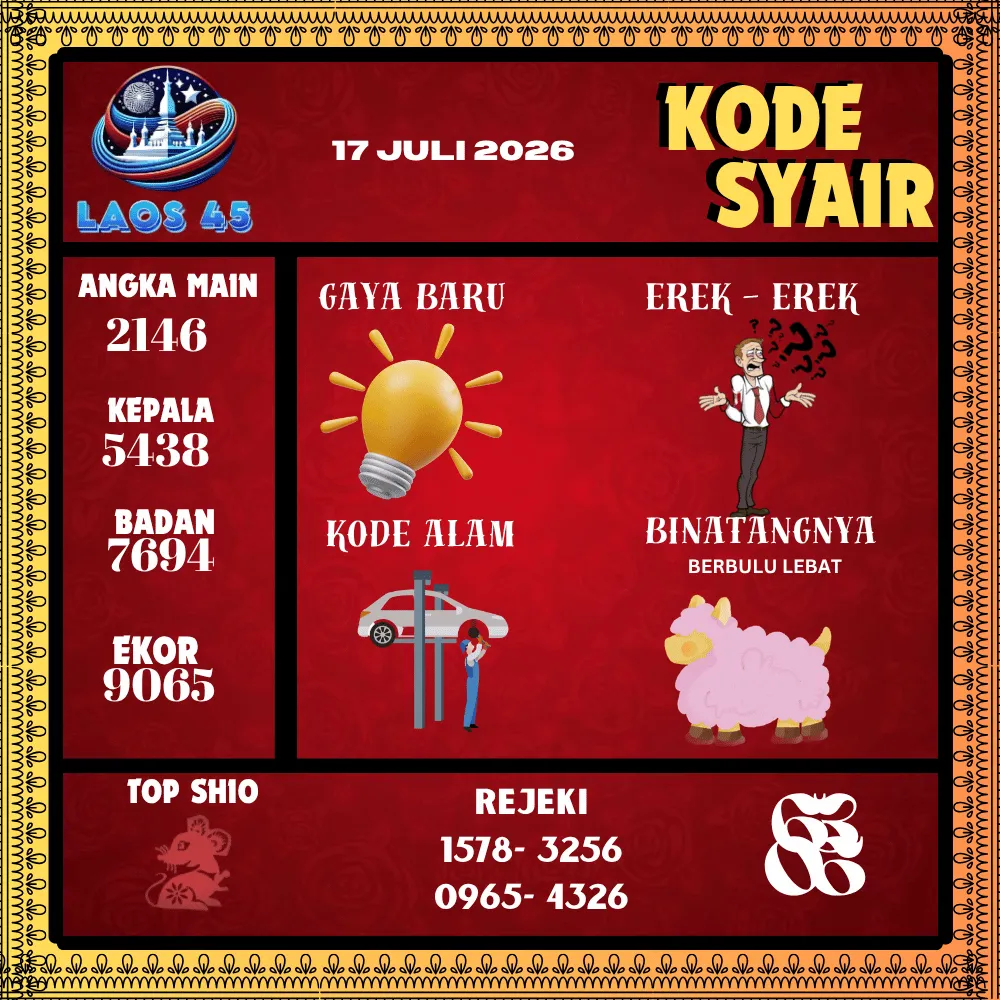Kode Syair Laos45  Pools - Juli 2026