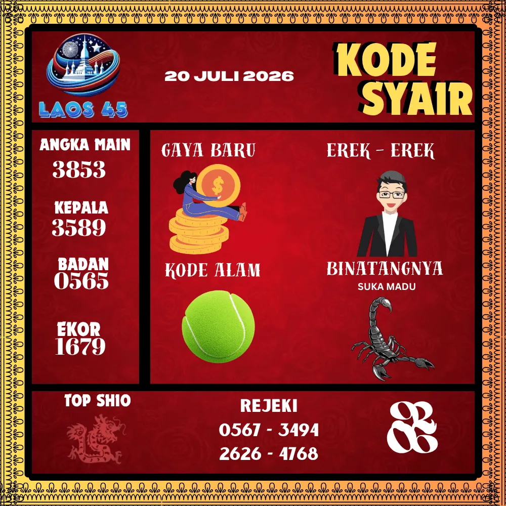 Kode Syair Laos45  Pools - Juli 2026