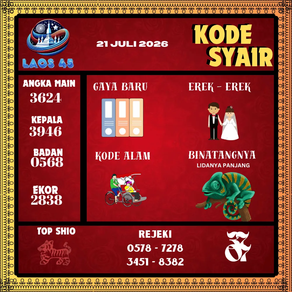 Kode Syair Laos45  Pools - Juli 2026