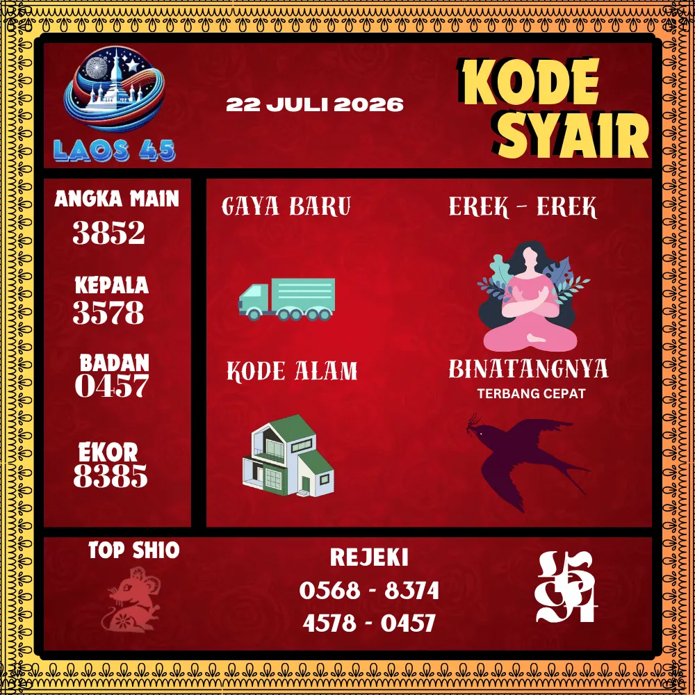 Kode Syair Laos45  Pools - Juli 2026