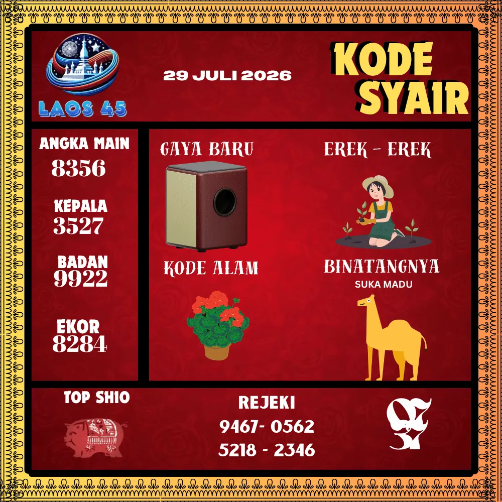 Kode Syair Laos45  Pools - Juli 2026