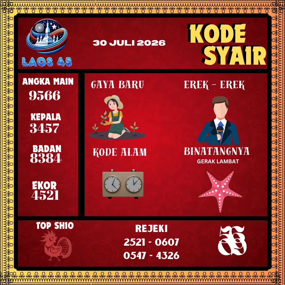 Kode Syair Laos45  Pools - Juli 2026