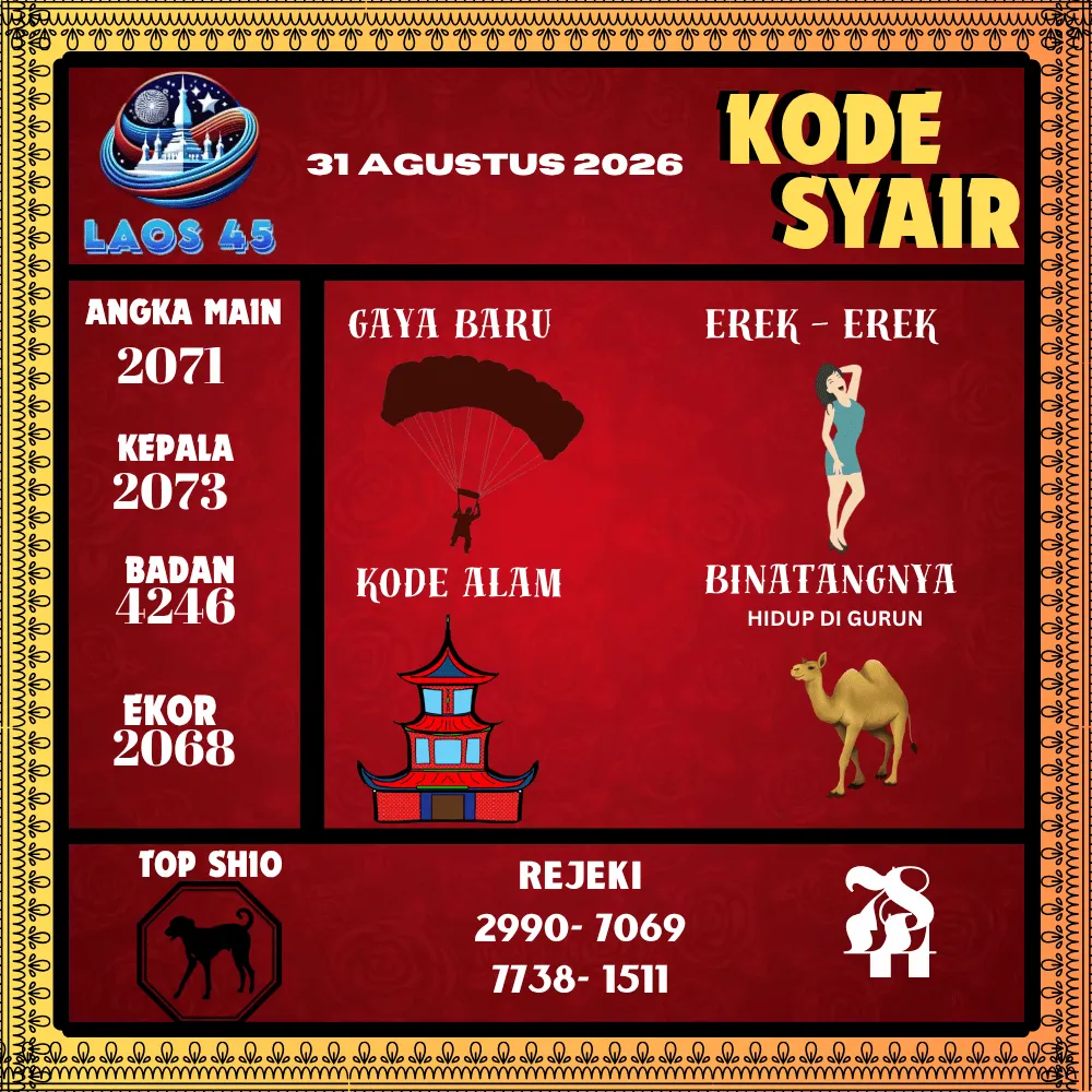 Kode Syair Laos45  Pools - Agustus 2026