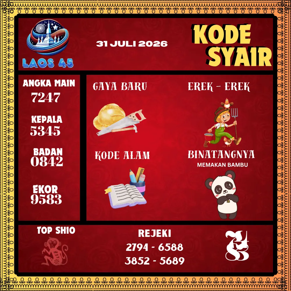 Kode Syair Laos45  Pools - Juli 2026
