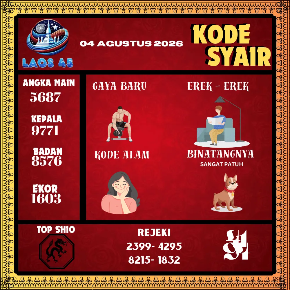 Kode Syair Laos45  Pools - Agustus 2026