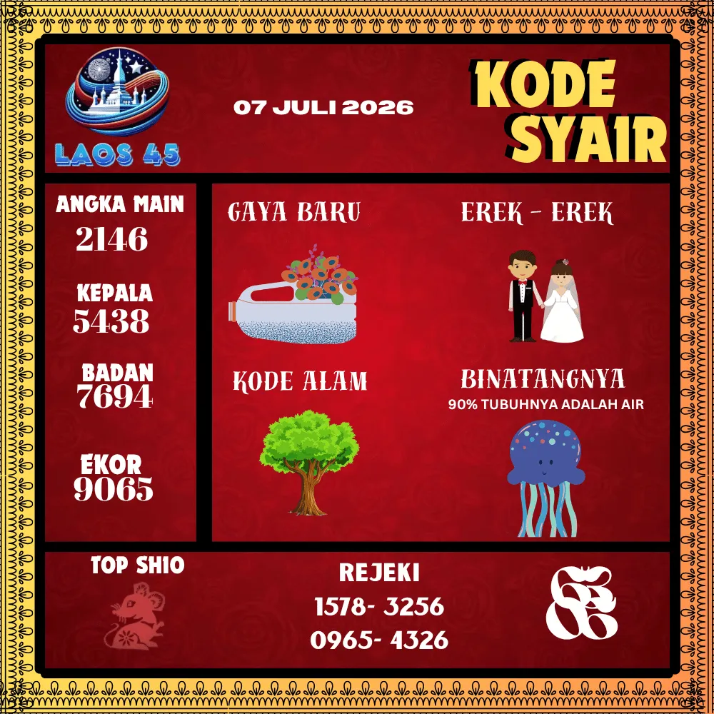 Kode Syair Laos45  Pools - Juli 2026