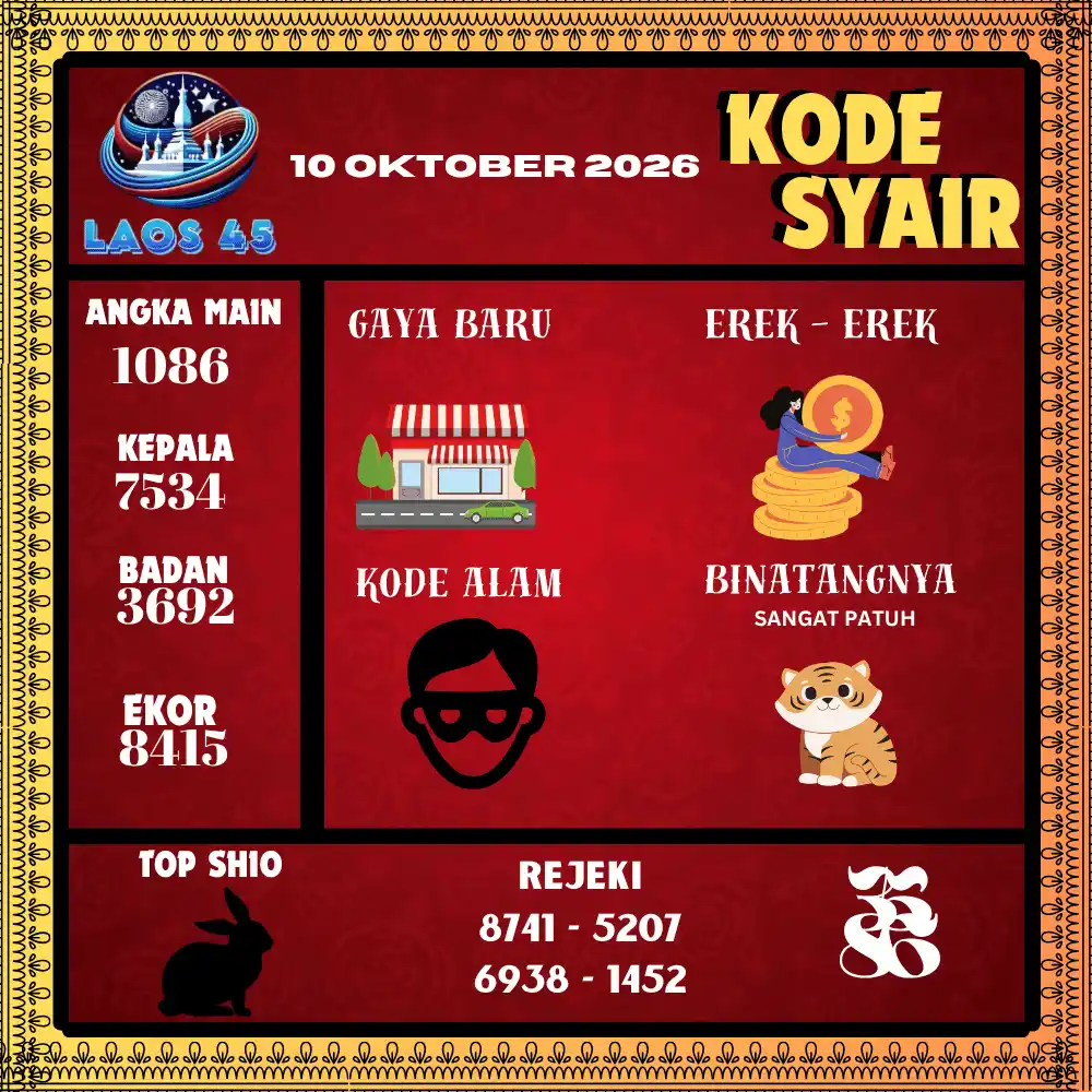 Kode Syair Laos45  Pools - Oktober 2026
