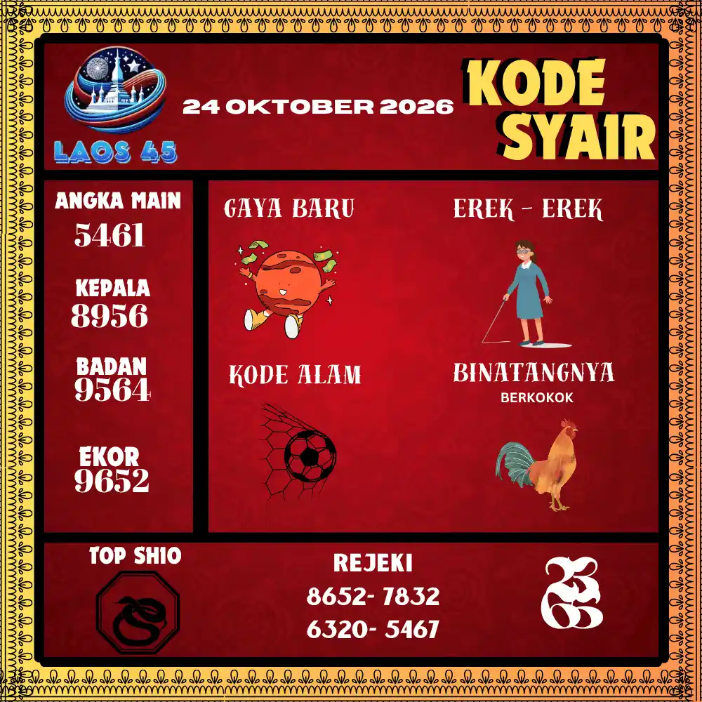 Kode Syair Laos45  Pools - Oktober 2026
